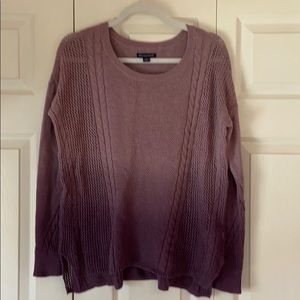 AE Purple Ombré Cable Knit Sweater